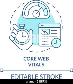 Core Web Vitals türkisfarbenes Konzeptsymbol Stock Vektor