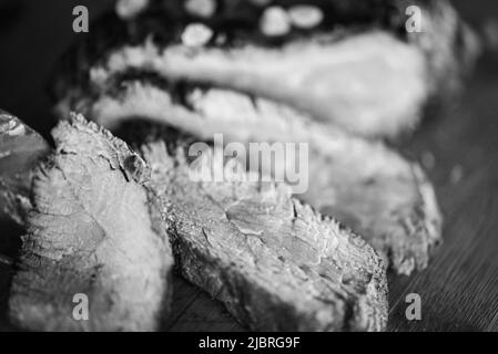 Köstliches Steak auf dem Grill Stockfoto