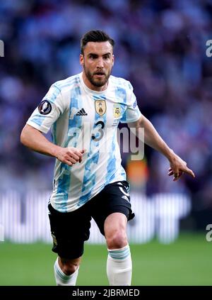 Der Argentinier Nicolas Tagliafico während des Finalissima 2022-Spiels im Wembley Stadium, London. Bilddatum: Mittwoch, 1. Juni 2022. Stockfoto