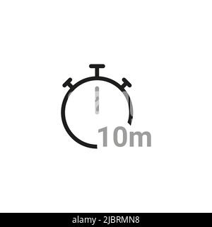 Einfache Symbole mit Bezug zu Timern. 10-Minuten-Timer-Symbol. Stock Vektor