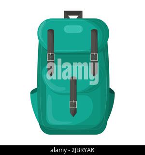 Niedlicher Rucksack. Rucksack für Schüler, Studenten, Reisende und Touristen. Flache Vektorgrafik. Stock Vektor