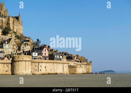 Frankreich, Manche, der Mont Saint Michel Bucht UNESCO Weltkulturerbe, Mont Saint Michel Stockfoto