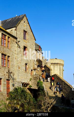 Frankreich, Manche, der Mont Saint Michel Bucht UNESCO Weltkulturerbe, Mont Saint Michel Stockfoto