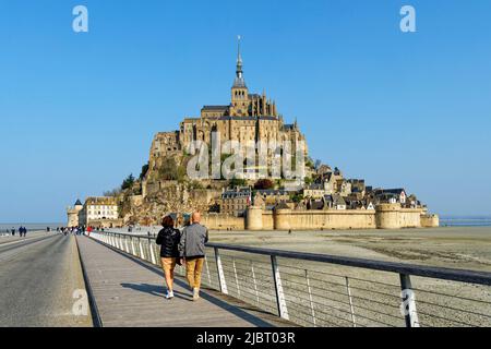 Frankreich, Manche, der Mont Saint Michel Bucht UNESCO Weltkulturerbe, Mont Saint Michel Stockfoto