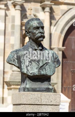 Panama, Panama City, Büste von Manuel Amador Guerrero, Präsident von Panama 1., im historischen Viertel Casco Viejo, das von der UNESCO zum Weltkulturerbe erklärt wurde Stockfoto