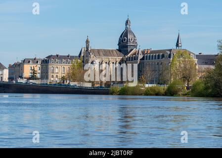 Frankreich, Mayenne, Château-Gontier-sur-Mayenne, die Mayenne Stockfoto