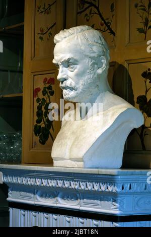 Frankreich, Jura, Arbois, La Maison de Louis Pasteur, Museum, Büste Stockfoto