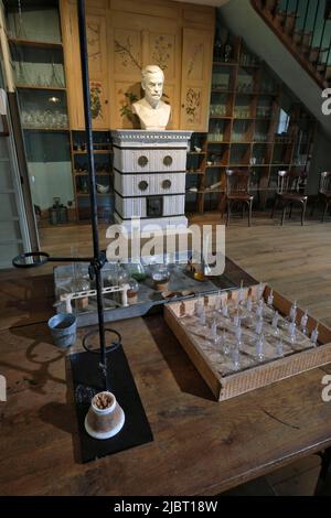 Frankreich, Jura, Arbois, La Maison de Louis Pasteur, Museum, Labor Stockfoto