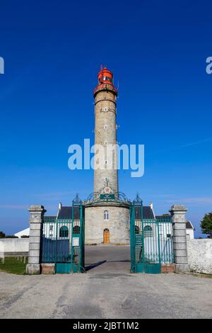 Frankreich, Morbihan, Belle Ile en mer, Bangor, Goulphar Leuchtturm Stockfoto