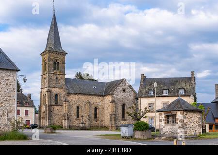 Frankreich, Correze, Lapleau, Kirche Saint Etienne, Dordogne-Tal Stockfoto