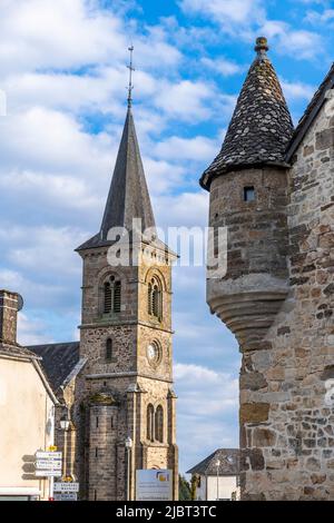 Frankreich, Correze, Lapleau, Kirche Saint Etienne, Dordogne-Tal Stockfoto