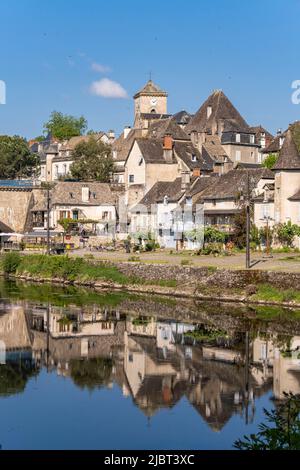 Frankreich, Correze, Tal der Dordogne, Argentat, Fluss Dordogne Stockfoto