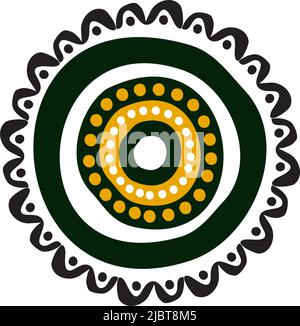 Turtle Icon Logo-Design mit Vektor-Vorlage im Aboriginal-Stil Stock Vektor