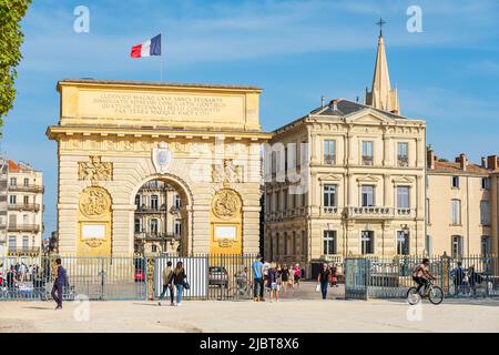 Frankreich, Herault, Montpellier, Place Royale oder Promenade du Peyrou, Triumphbogen oder Peyrou-Tor Stockfoto