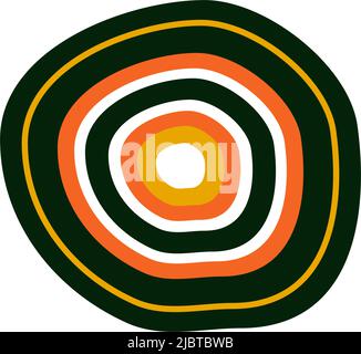 Turtle Icon Logo-Design mit Vektor-Vorlage im Aboriginal-Stil Stock Vektor