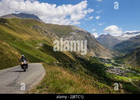 Frankreich, Savoie, Nationalpark Vanoise, Bonneval-sur-Arc, Lenta-Tal auf der Strecke der Grandes Alpes zwischen dem Col de l'Iseran und Bonneval-sur-Arc Stockfoto