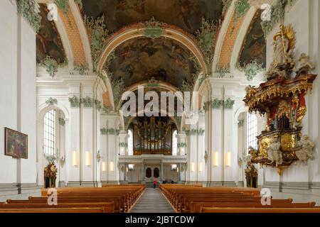 Schweiz, Kanton St. Gallen, St. Gallen, Kathedrale der Abtei von St.Gallen im historischen Zentrum, UNESCO-Weltkulturerbe Stockfoto