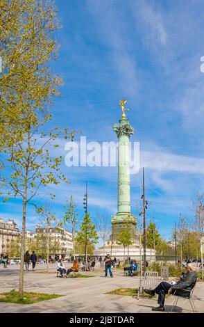 Frankreich, Paris, Place De La Bastille und der Juli-Spalte Stockfoto