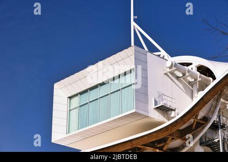 Frankreich, Mosel, Metz, Amphitheater, Centre Pompimo-Metz, Kunstzentrum, entworfen von den Architekten Shigeru Ban und Jean de Gastines Stockfoto