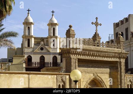 Ägypten, Kairo, Alt-Kairo, koptisches Viertel, hängende Kirche oder Kirche der Jungfrau Maria (El Moallaqah) Stockfoto