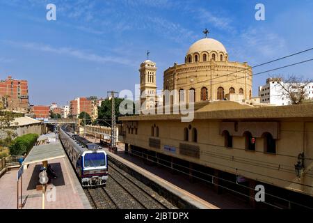 Ägypten, Kairo, Alt-Kairo, koptisches Viertel, U-Bahn-Station Mar Girgis mit der griechisch-orthodoxen Kirche Saint George Stockfoto