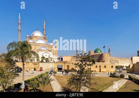 Ägypten, Kairo, Altstadt, die von der UNESCO zum Weltkulturerbe erklärt wurde, die Zitadelle, Mohamed Ali und die Al Nasr Moschee Stockfoto