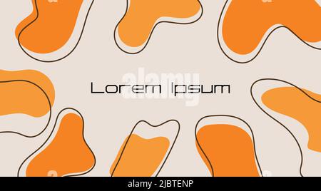 Abstrakte bunte Panorama Hintergrund Vorlage. Modernes Banner mit abstrakten orangefarbenen Elementen und dynamischen Formen. Kompositionen von farbigen Flecken. Trendy Stock Vektor