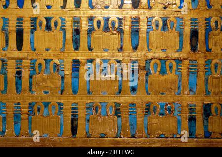 Ägypten, Kairo, Ägyptisches Museum von Kairo, Schatz von Tutanchamun, kanopischer Schrein Stockfoto
