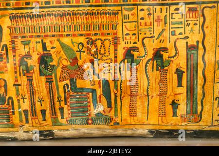 Ägypten, Kairo, Ägyptisches Museum von Kairo, Innenstadt, Sarkophag Details Stockfoto