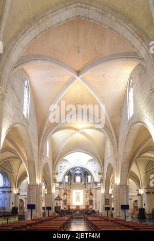 Spanien, Valence, Kathedrale Santa Maria (13.-18. Jahrhundert), Hauptschiff Stockfoto