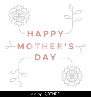 Alles gute zum Muttertag. Geometrische Blumen. Vektorgrafik, flaches Design Stock Vektor