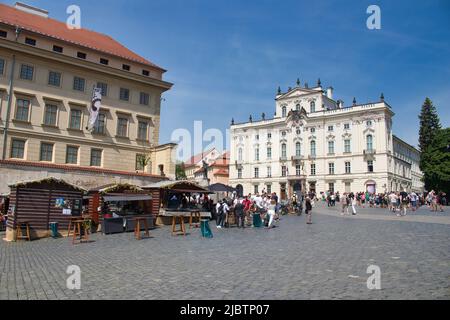 Erzbischöflicher Palast in Prag, Hradcany. Tschechische Republik. Stockfoto