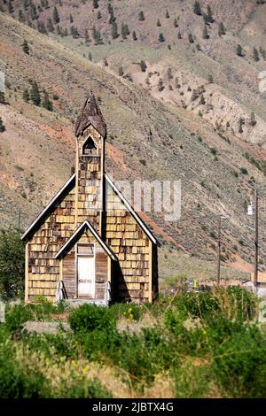 Nlak'pamux Kirche ist eine alte Anglikanische Kirche in Spences Bridge, British Columbia, Kanada. Die Kirche wird auch als St. Michael und alle Engel Kirche ein Stockfoto