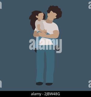 Vater und Tochter Clip Art Stock Vektor