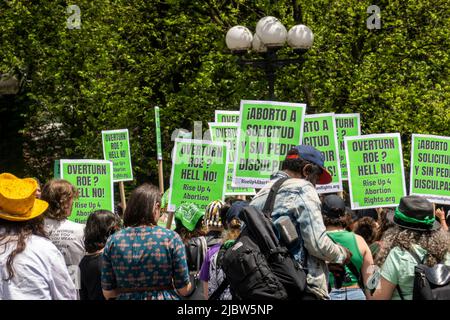 Row V wade Abtreibungsproteste im Union Square Park in Manhattan NYC Stockfoto