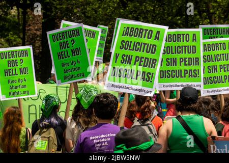 Row V wade Abtreibungsproteste im Union Square Park in Manhattan NYC Stockfoto