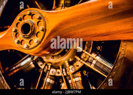 Sopwith Camel Drehmotor Und Propeller Stockfoto