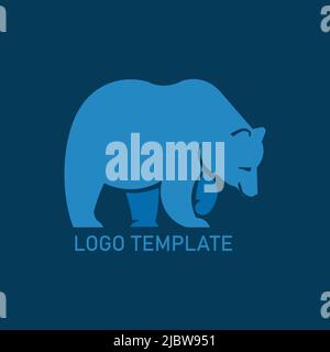 Stilvolles, blaues Bärensymbol. Vektorgrafik Stock Vektor