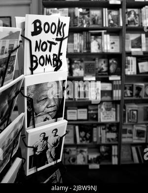 Postkarten und Bücher zum Verkauf in der berühmten unabhängigen Buchhandlung City Lights Booksellers in San Francisco, Kalifornien. Stockfoto