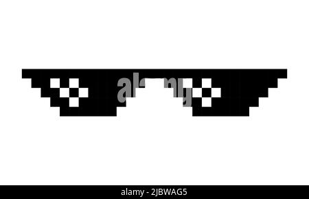 Pixel-Brille. Wie ein Chefmem. Vektordarstellung auf weißem Hintergrund isoliert Stock Vektor