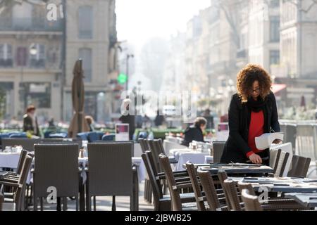 Avignon, Februar 17. 2019: Die Stadt Avignon in Südfrankreich Stockfoto