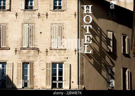 Avignon, Februar 17. 2019: Die Stadt Avignon in Südfrankreich Stockfoto