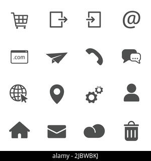 vektorsymbole für internetkommunikation eingestellt Stock Vektor