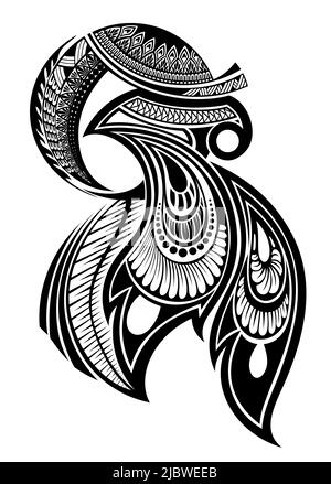 Tribal Art Tattoo Ärmel im polynesischen Aboriginal Stil Stock Vektor