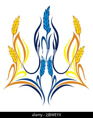 Das nationale Emblem der Ukraine. Vektorgrafik Stock Vektor