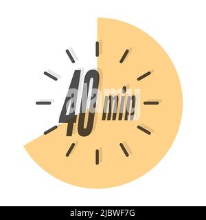 40 Minuten. Timer-, Uhr- oder Stoppuhrsymbol. Der Zeitstempel Stock Vektor
