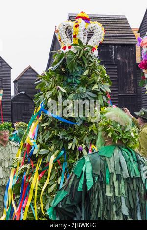 England, East Sussex, Hastings, The Annual Jack in the Green Festival, Jack in the Green Parade Stockfoto