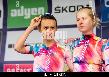 Katarzyna Niewiadoma von Canyon/SRAM Racing im Colchester Sports Park für das UCI Women’s Tour Radrennen Etappe 1 nach Bury St. Edmunds Stockfoto