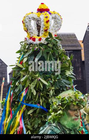 England, East Sussex, Hastings, The Annual Jack in the Green Festival, Jack in the Green Parade Stockfoto