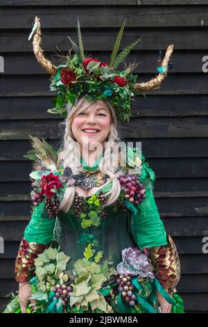 England, East Sussex, Hastings, The Annual Jack in the Green Festival, Teilnehmer an der Jack in the Green Parade Stockfoto